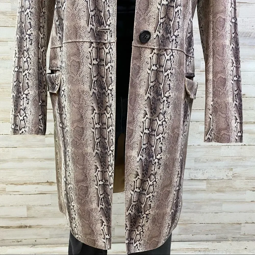 BlankNYC Snake Charmer Faux Suede Jacket Coat Womens Size XS Brown Tan